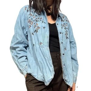 Vintage embroidered denim button down